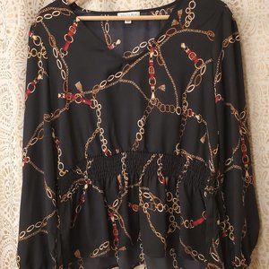 Ophelia Roe Waist Top Smock Blouse - Size S - NWT